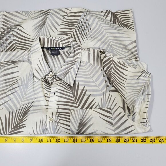 ExOfficio Men's Button Front Shirt Size M Short Sleeve Tropical Hawaiian Vaca - Picture 7 of 8